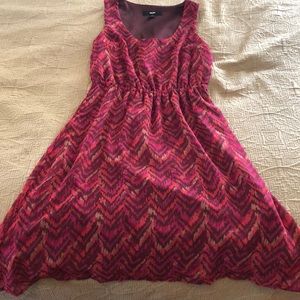 Warm tone scoop neck dress